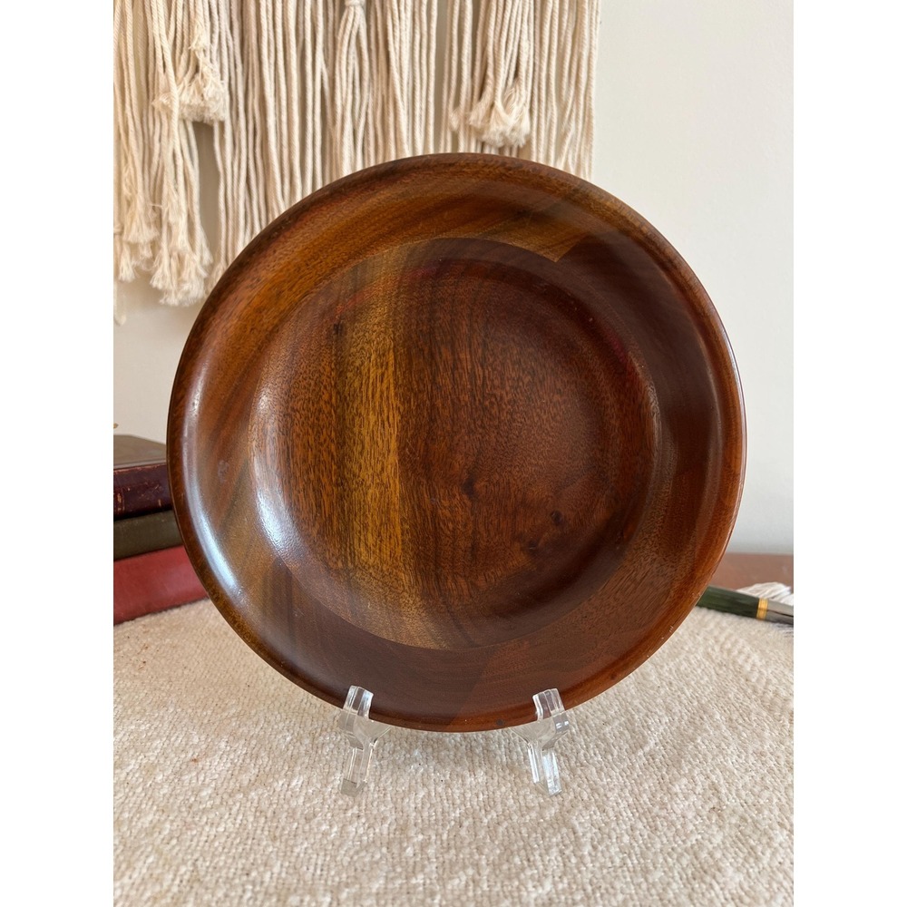 Vintage Vermillion Walnut Wood Salad/Soup Bowl  (3999)